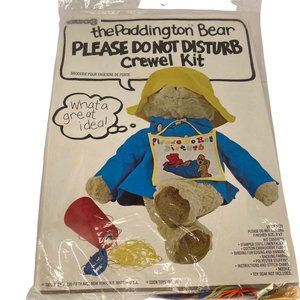 The Paddington Bear Please‎ Do Not Disturb 1571 crewel kit 1978 vintage 5x7